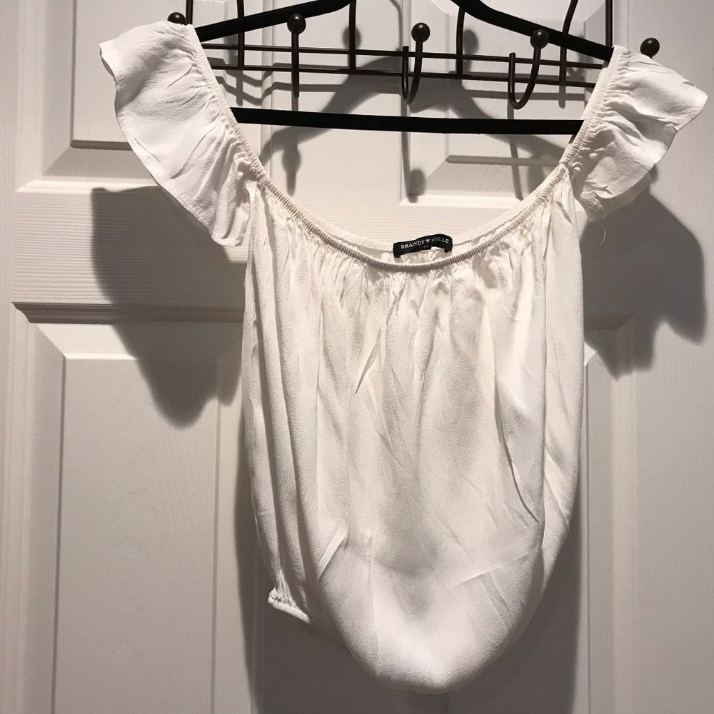 Brandy Melville Top Off The shoulder Color White